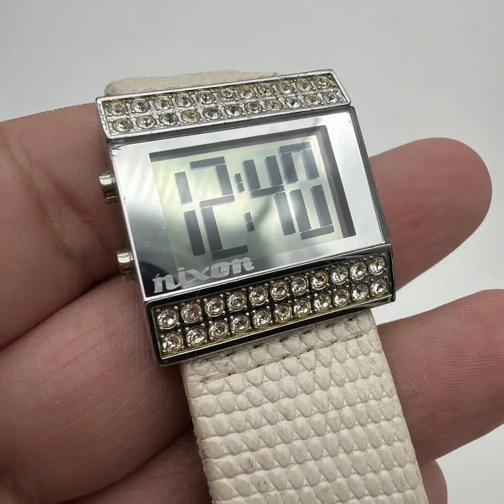 Nixon All You The Crystal Compact Quartz Gemmed Digital Ladies Wrist Watch READ